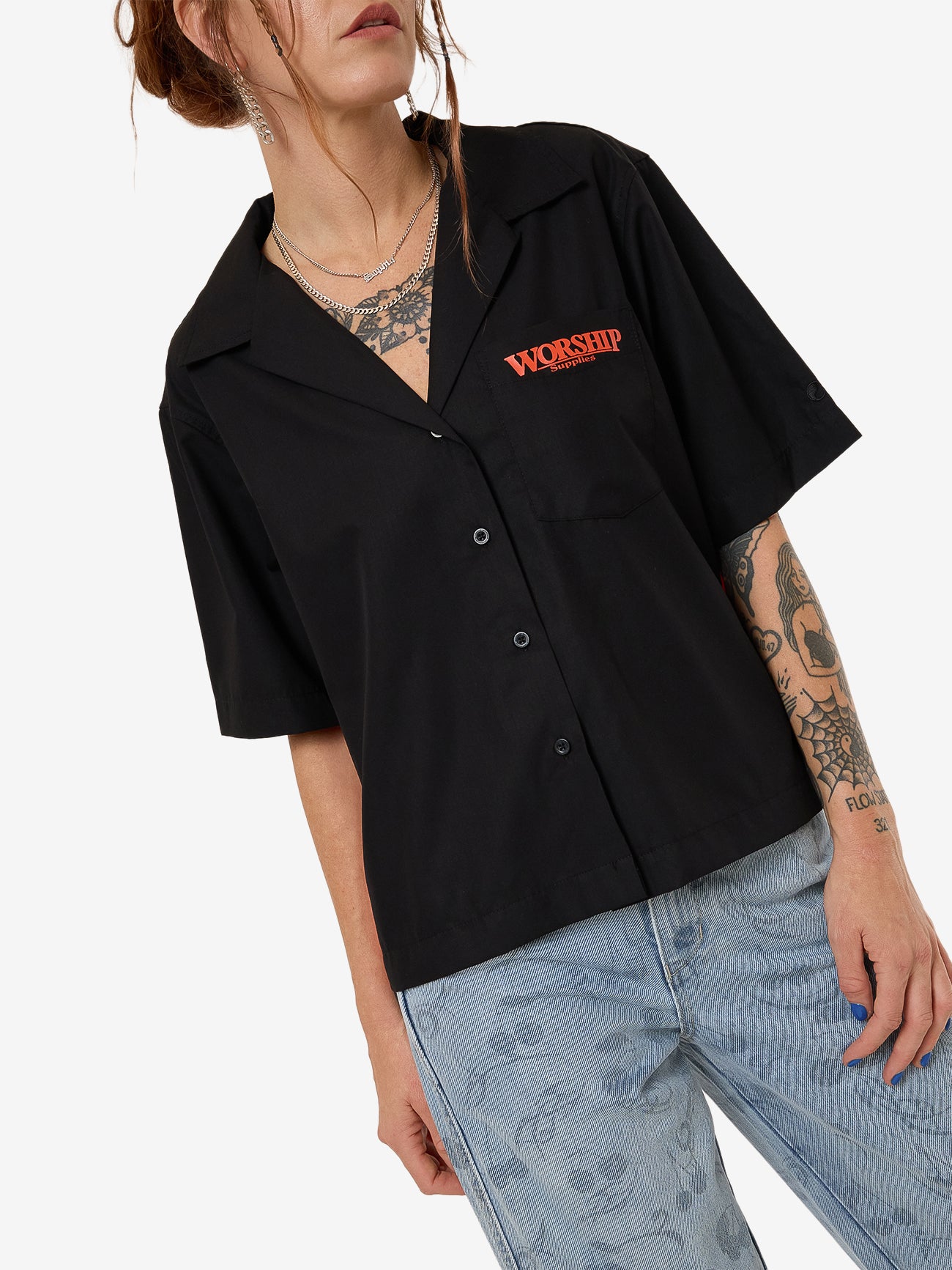 Reckless Bowling Shirt - Black Red Contrast 4