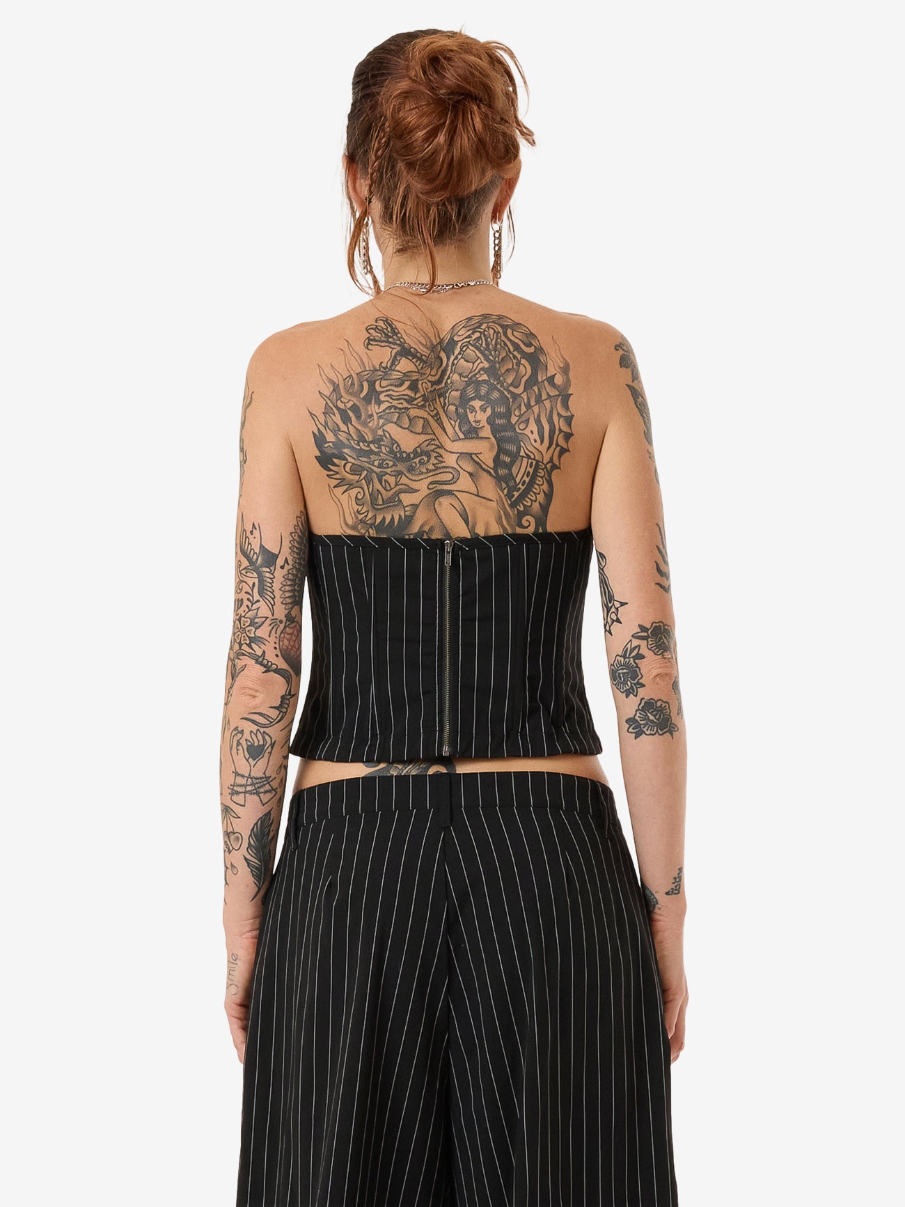 Bewitch Baby Tube Top - Black Pinstripe 4