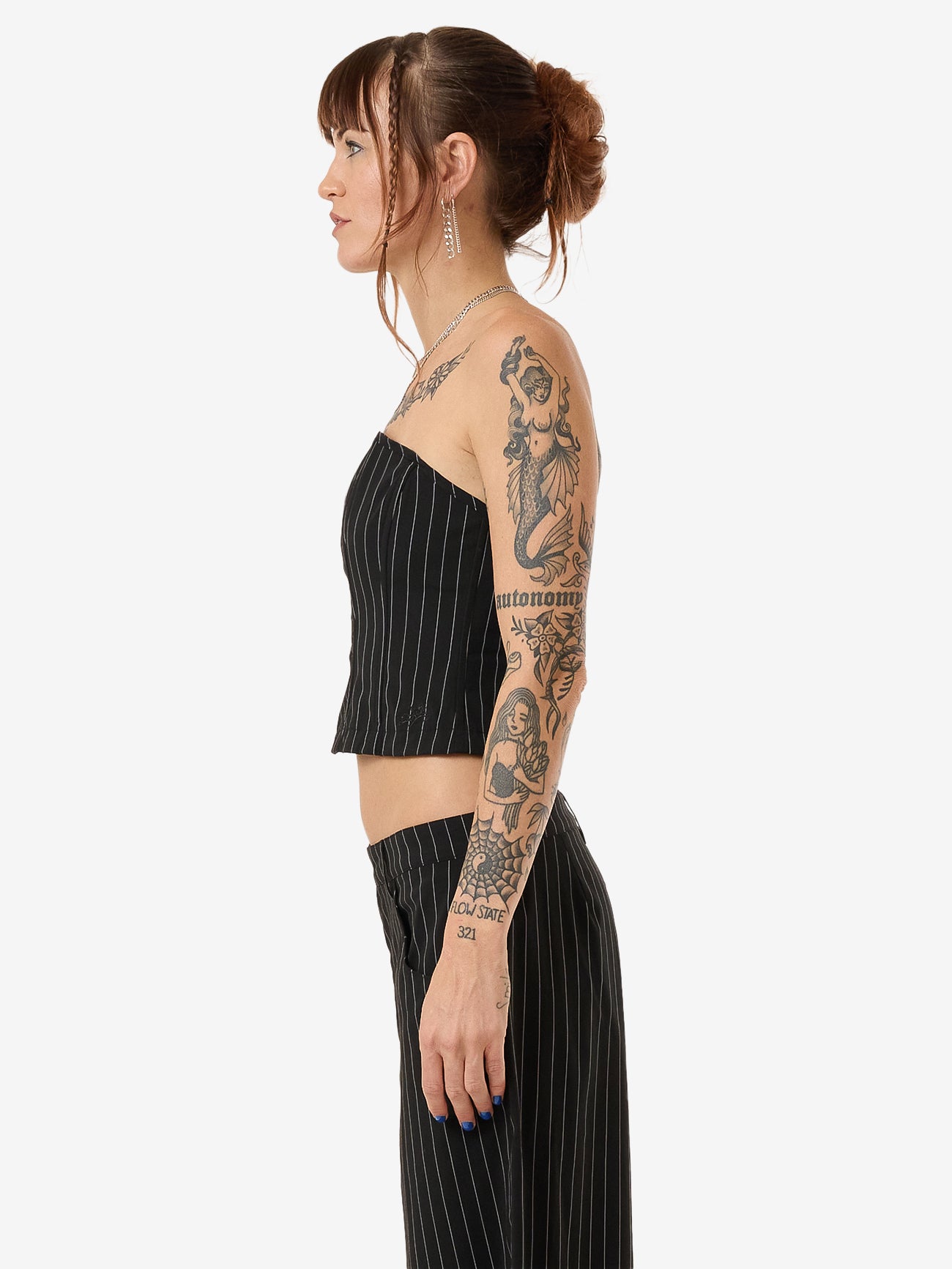 Bewitch Baby Tube Top - Black Pinstripe 4