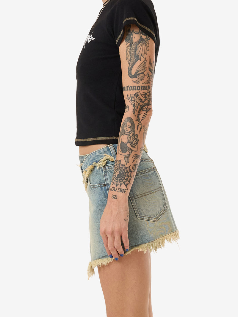 Revenge Denim Mini Skirt - Toxic Blue 4