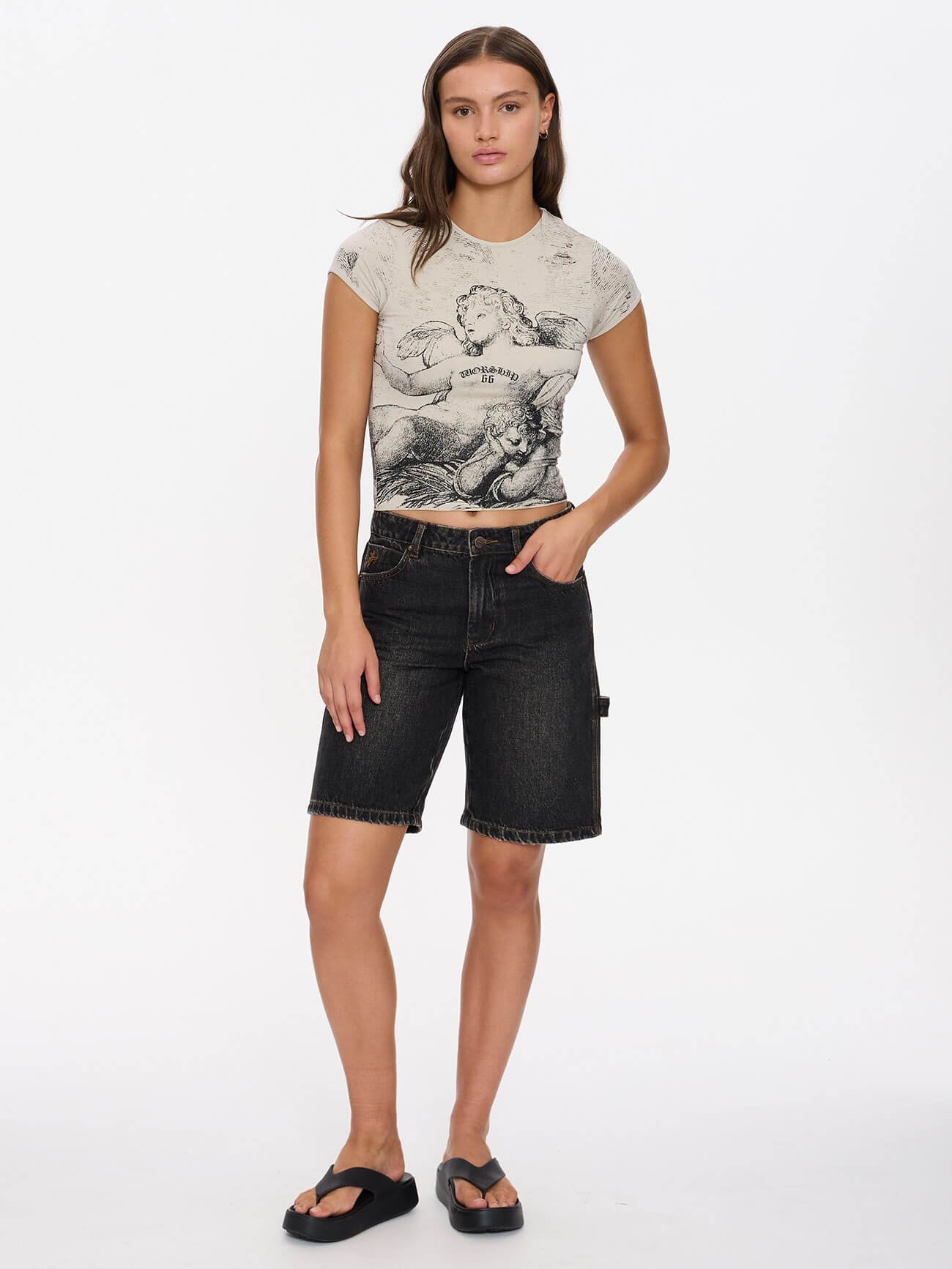 Dreamers Cap Sleeve Tee - Stone 4