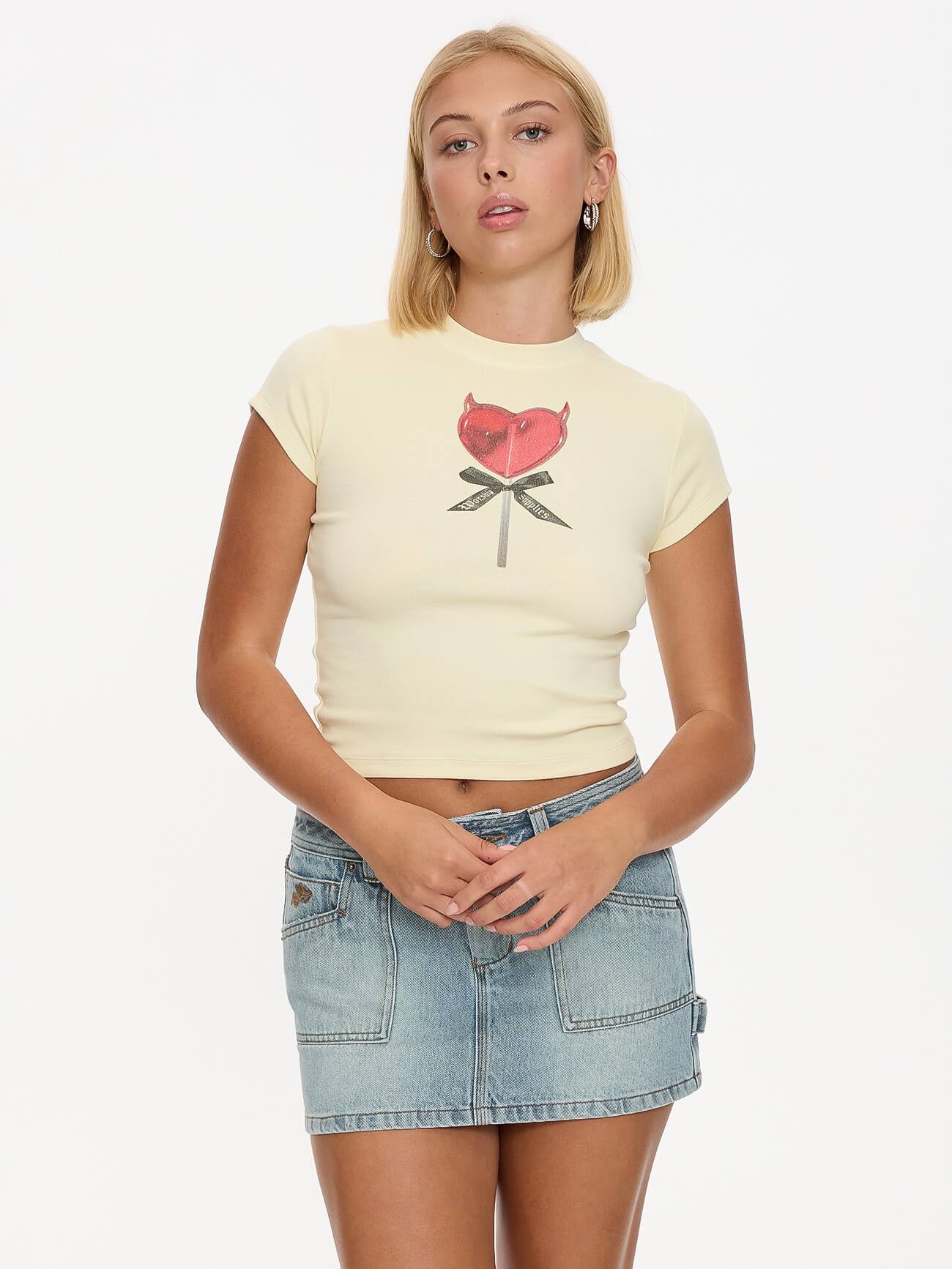 Sucks To Be You Cap Sleeve Tee - Lemon Icing 4