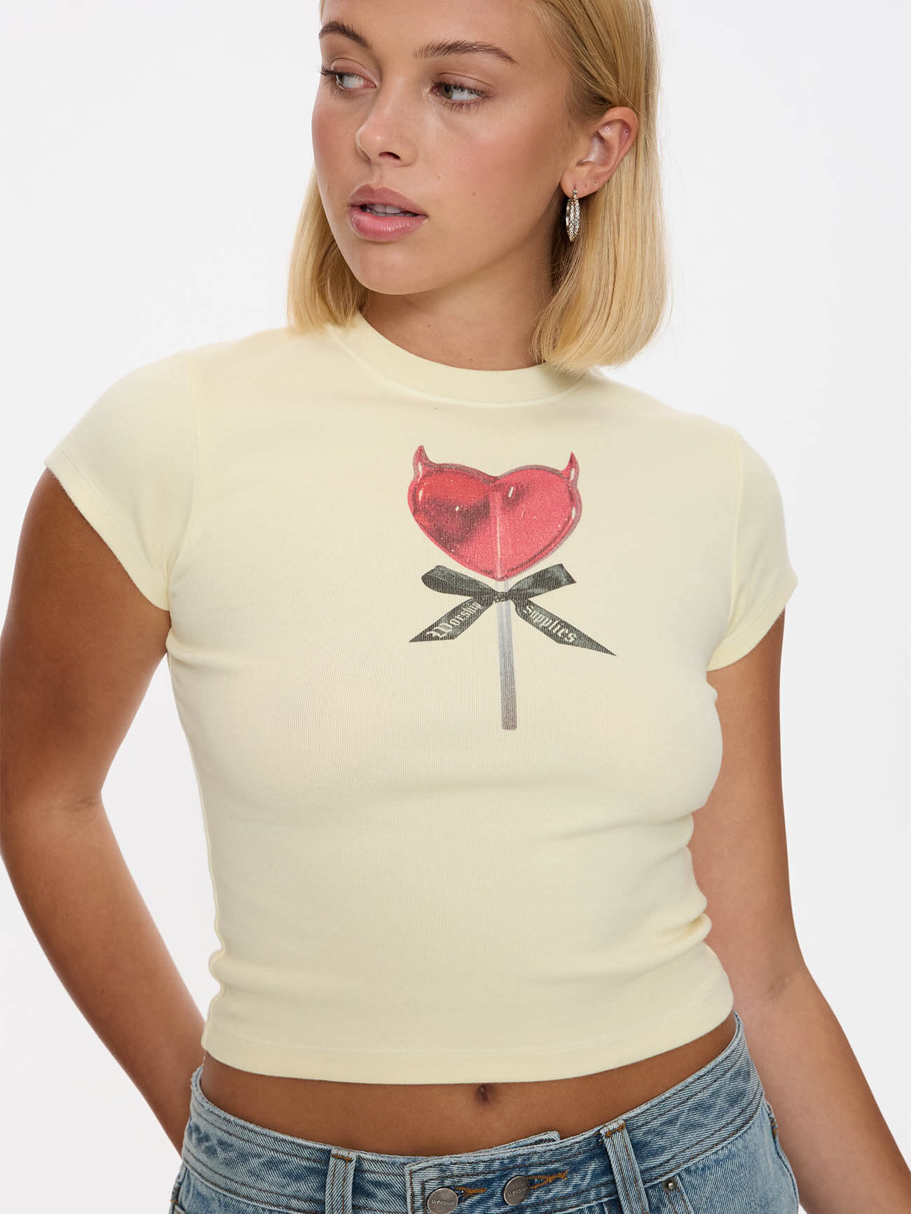 Sucks To Be You Cap Sleeve Tee - Lemon Icing 4