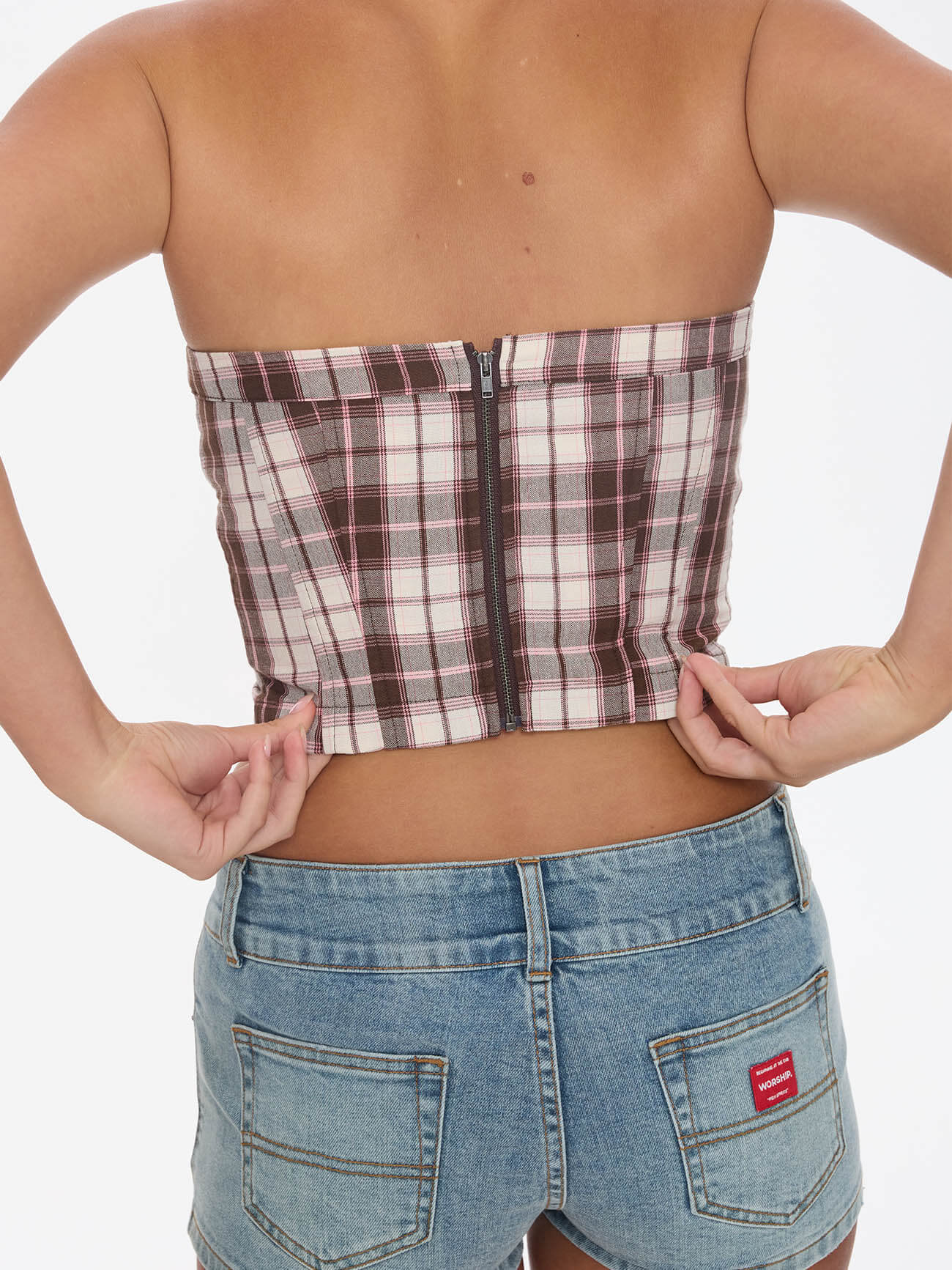 Unlocked Lace Up Tube Top - Chocolate 4