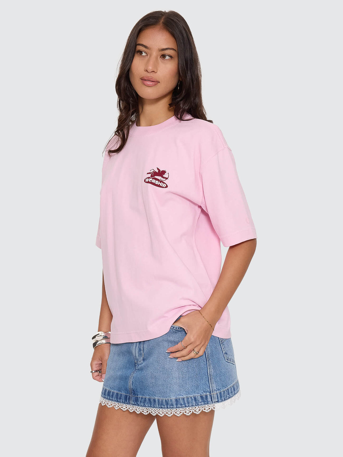 Shadow Cherub Regular Fit Tee - Pink 4