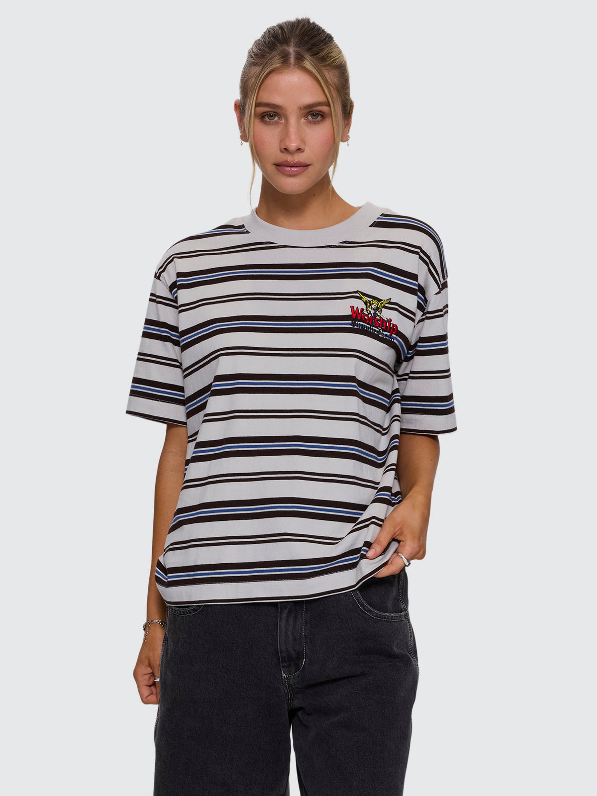 Rise And Shine Stripe Regular Fit Tee - Moonstruck