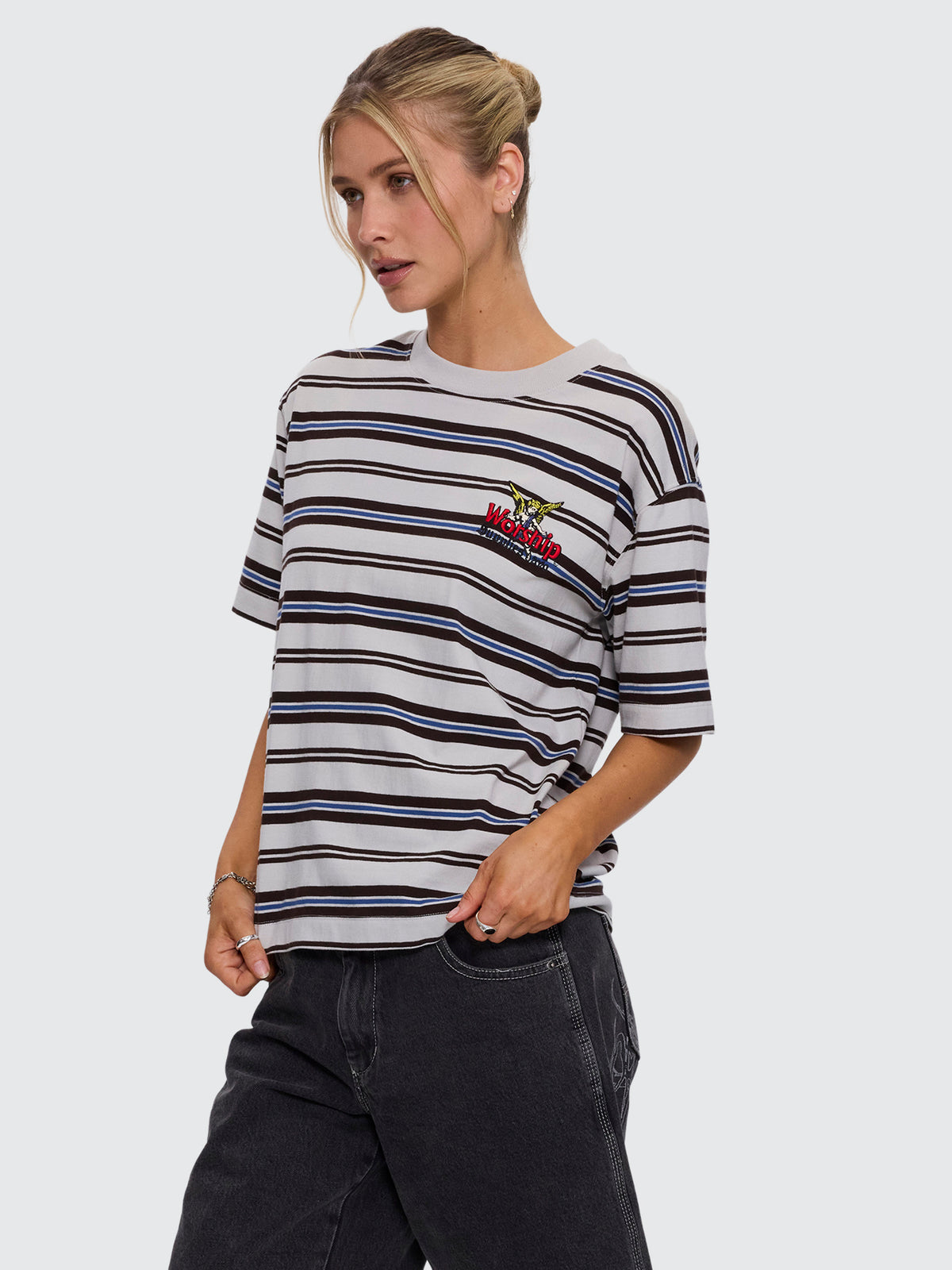 Rise And Shine Stripe Regular Fit Tee - Moonstruck