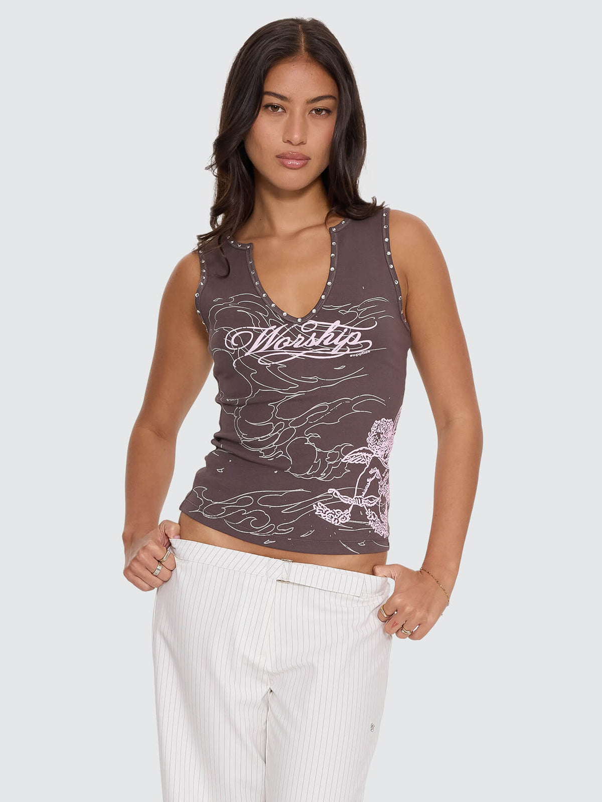 Rapt V-Tank Top - Worn Black 4