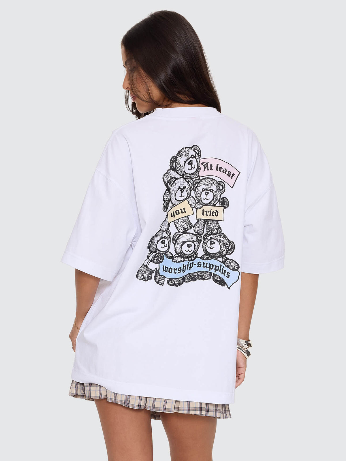 Try Harder Oversized Tee - White 4