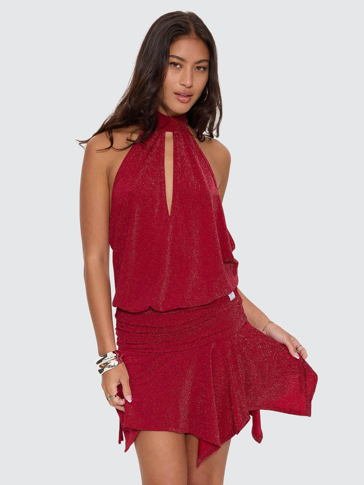 Glitz Draped Halter Top - Oxide Kiss 4