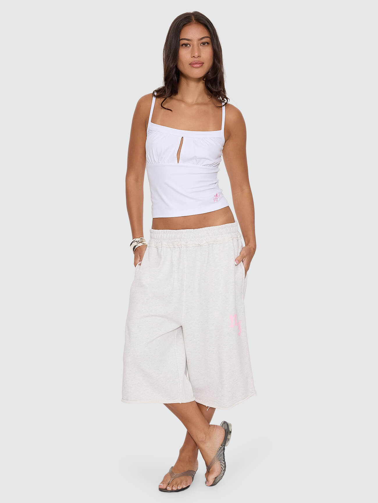 High Spirits Baggy Jogger Short - Snow Marle 4