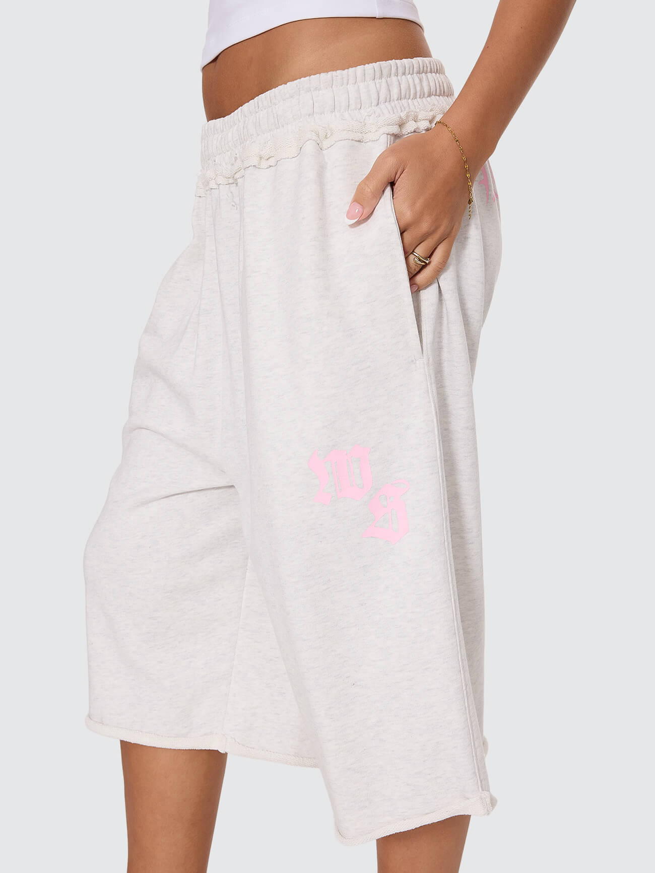 High Spirits Baggy Jogger Short - Snow Marle 4