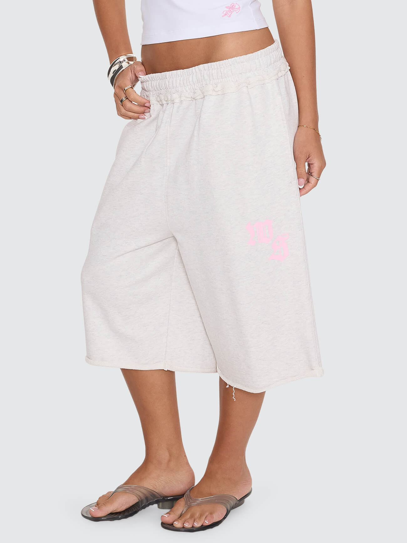 High Spirits Baggy Jogger Short - Snow Marle 4