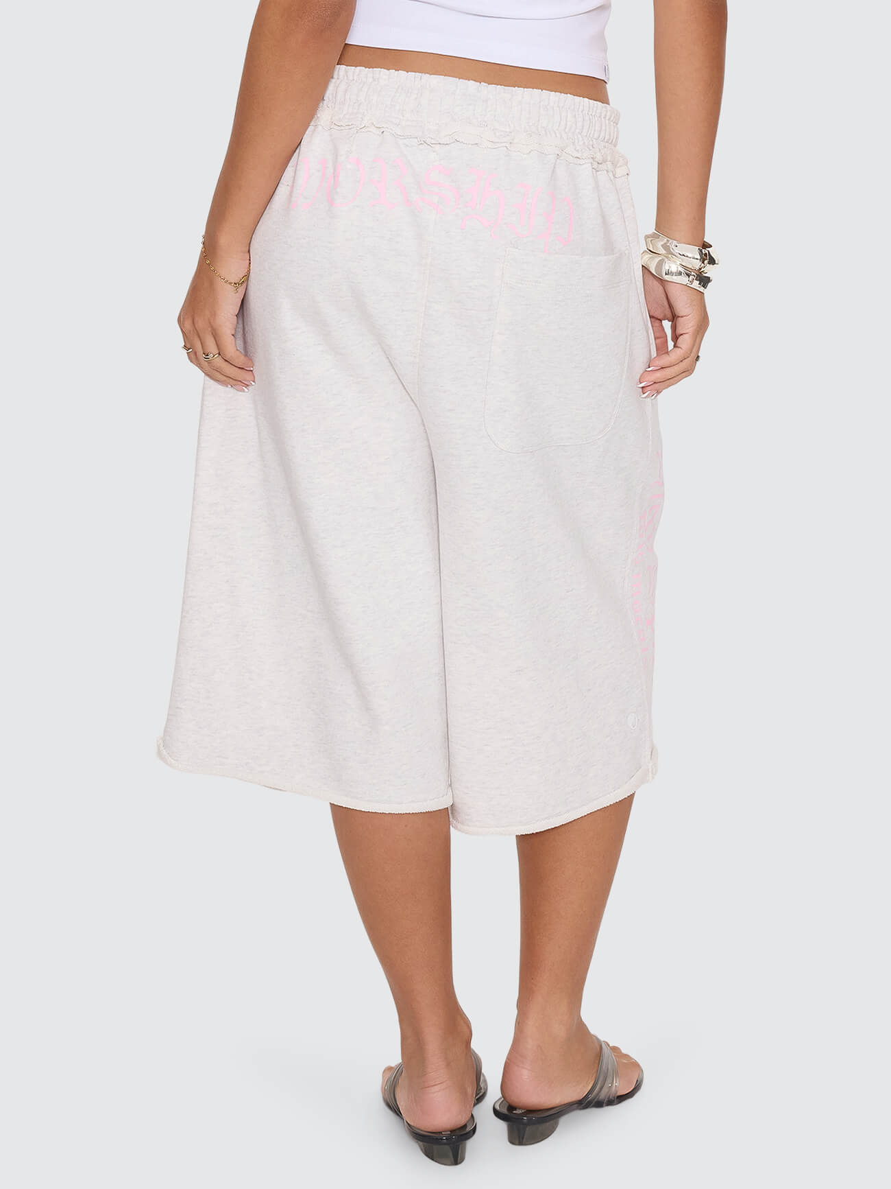 High Spirits Baggy Jogger Short - Snow Marle 4