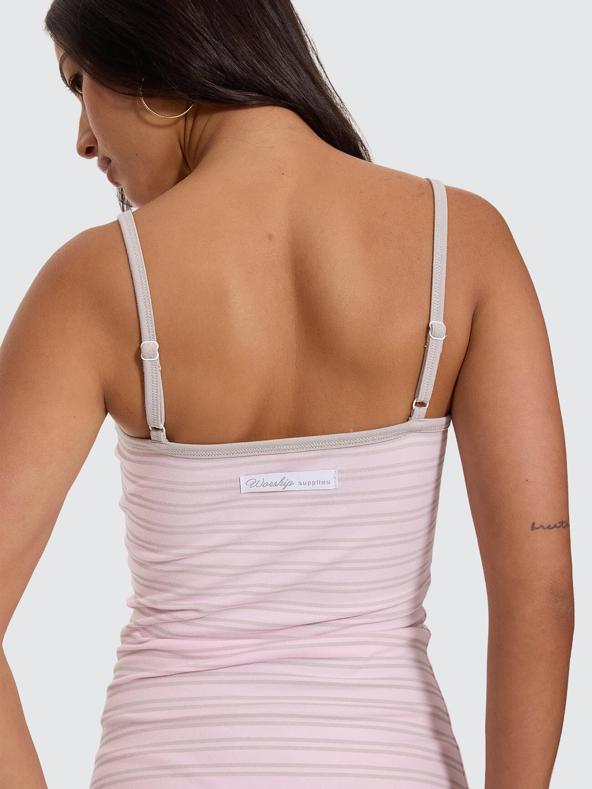 Rapt Stripe Drop Waist Singlet Dress - Pink Stripe 4
