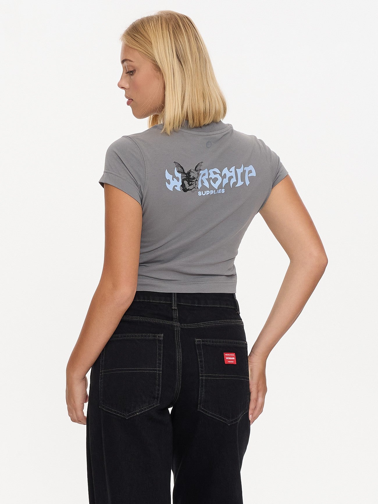 Horns Teeny Tee - Steel Grey
