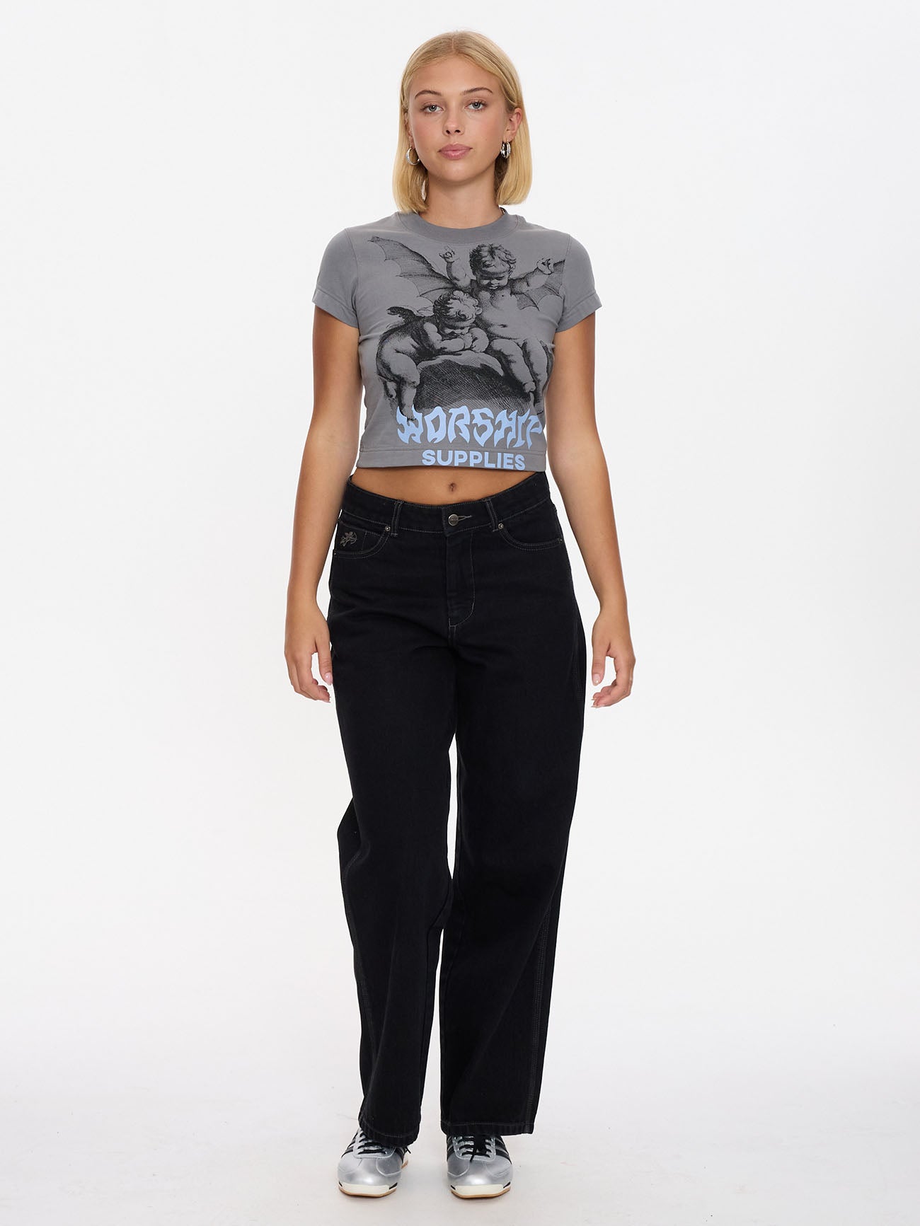 Horns Teeny Tee - Steel Grey