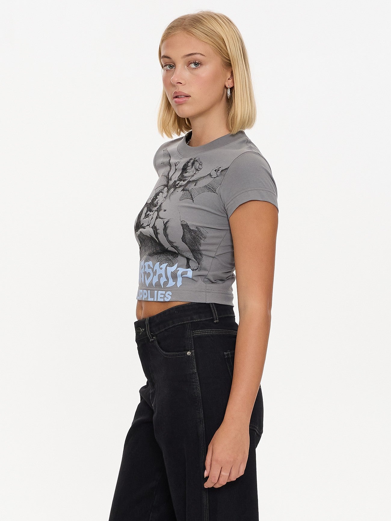 Horns Teeny Tee - Steel Grey