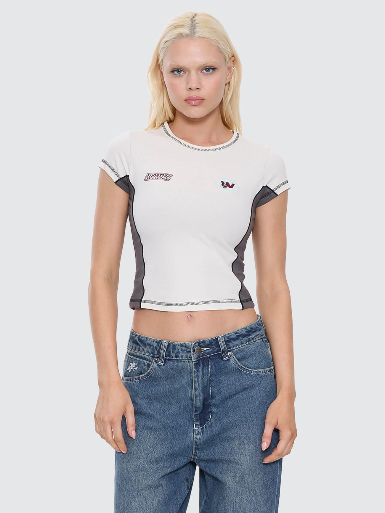 Anytime Panelled Cap Sleeve Tee - Zine