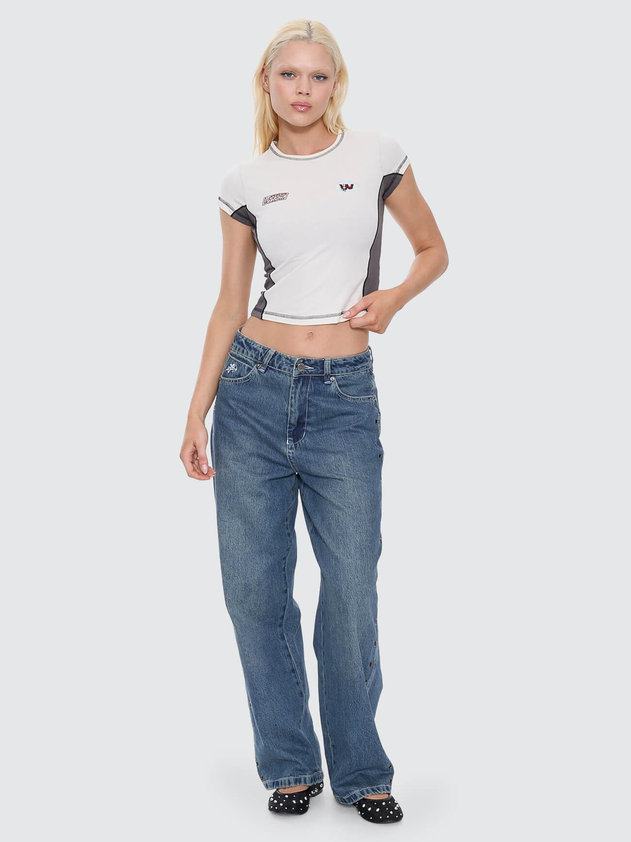 Anytime Panelled Cap Sleeve Tee - Zine
