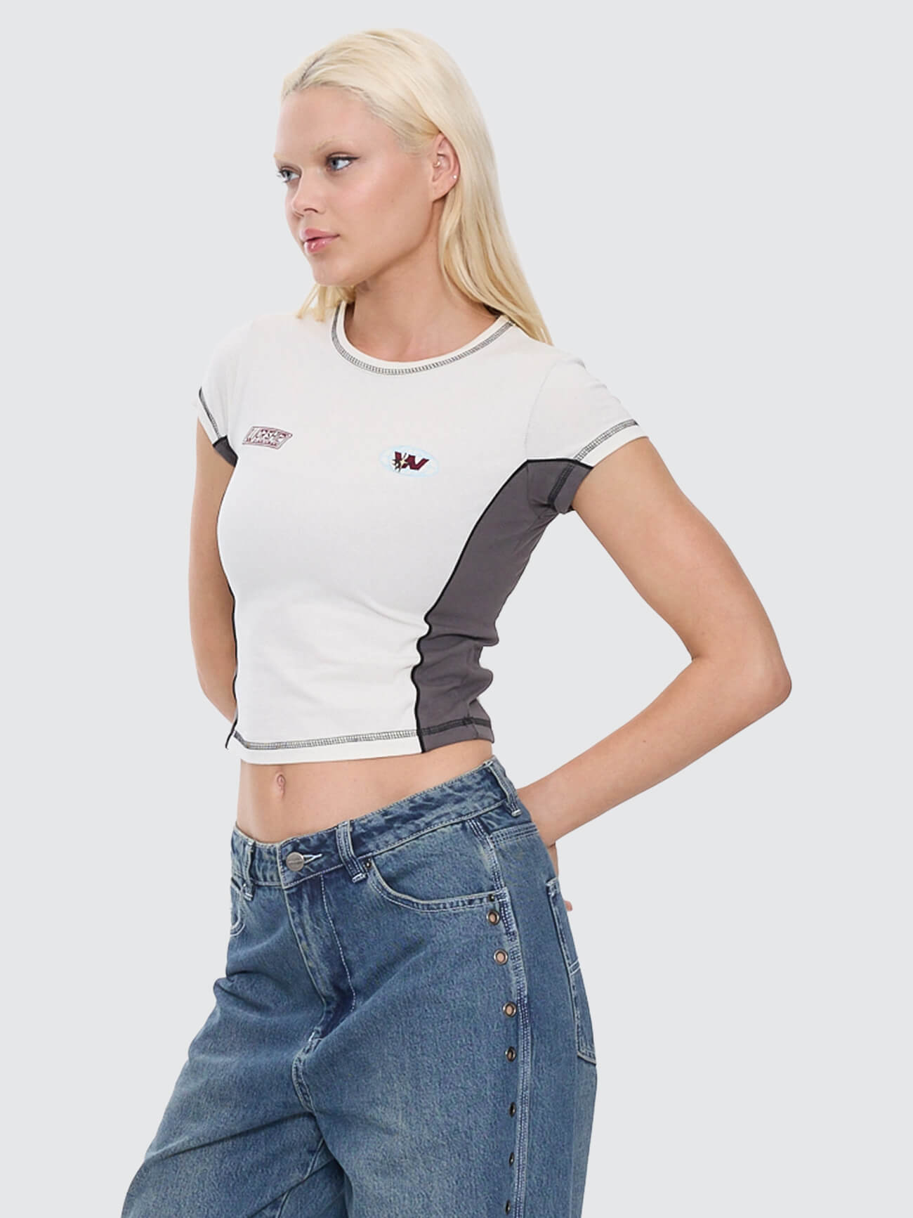 Anytime Panelled Cap Sleeve Tee - Zine