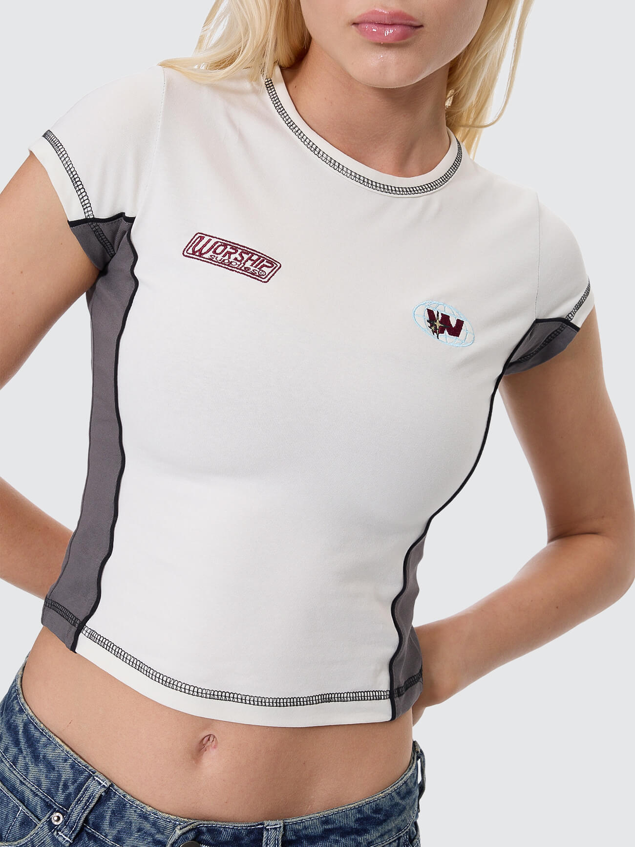 Anytime Panelled Cap Sleeve Tee - Zine