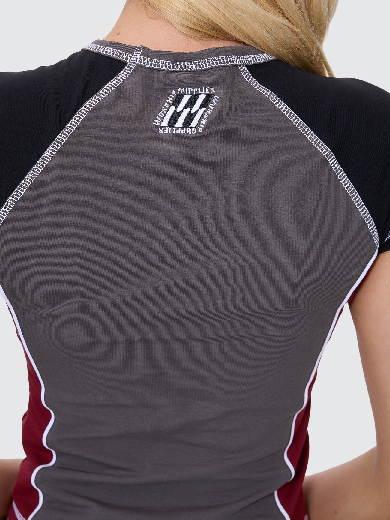 Punter Panelled Raglan Tee - Worn Black