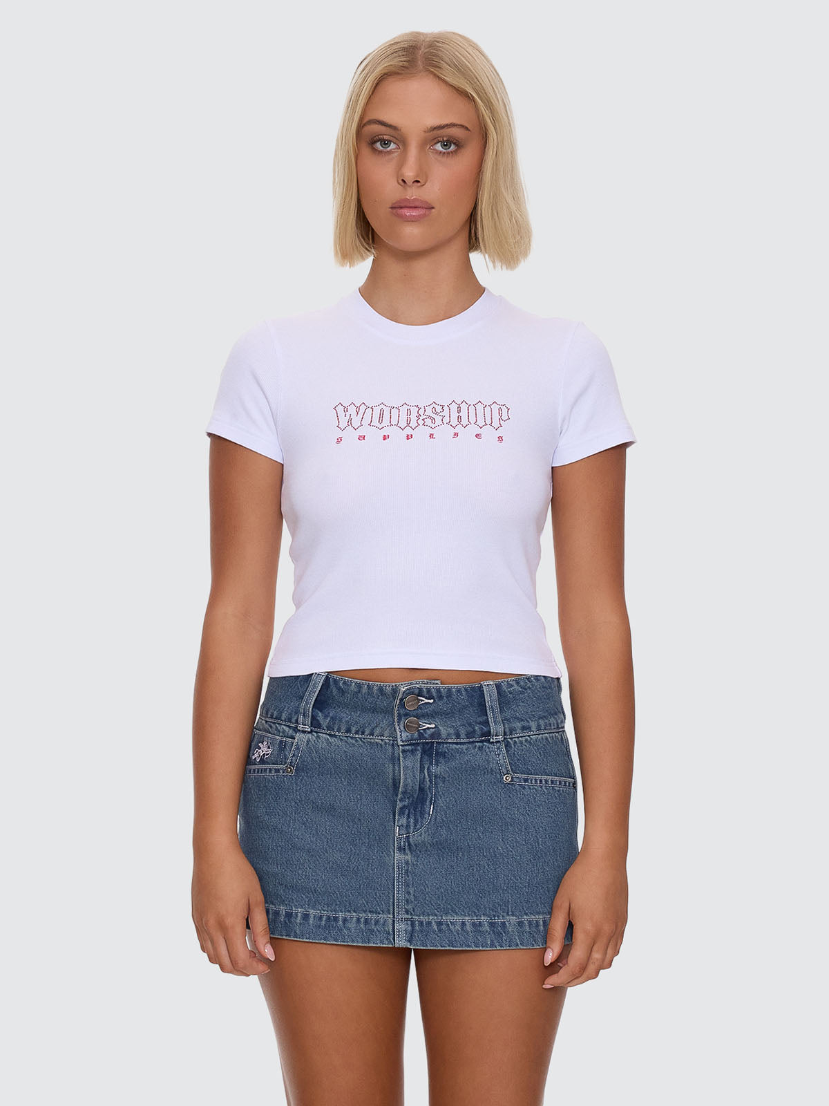 Glitz Slim Fit Tee - White