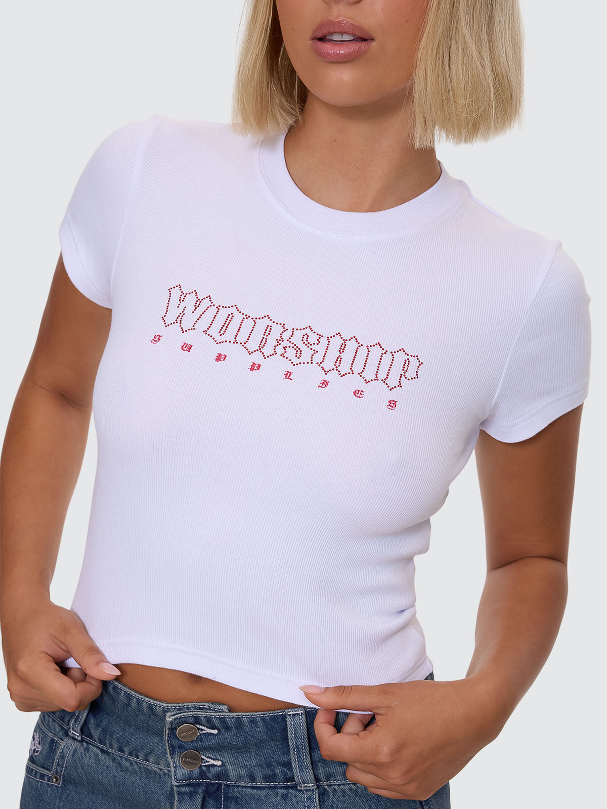 Glitz Slim Fit Tee - White