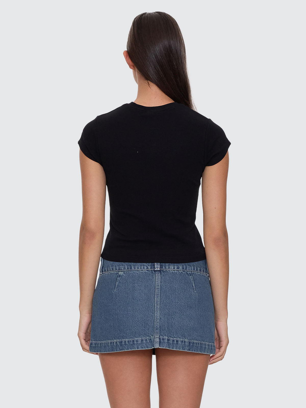 Shooting Cap Sleeve Tee - Black