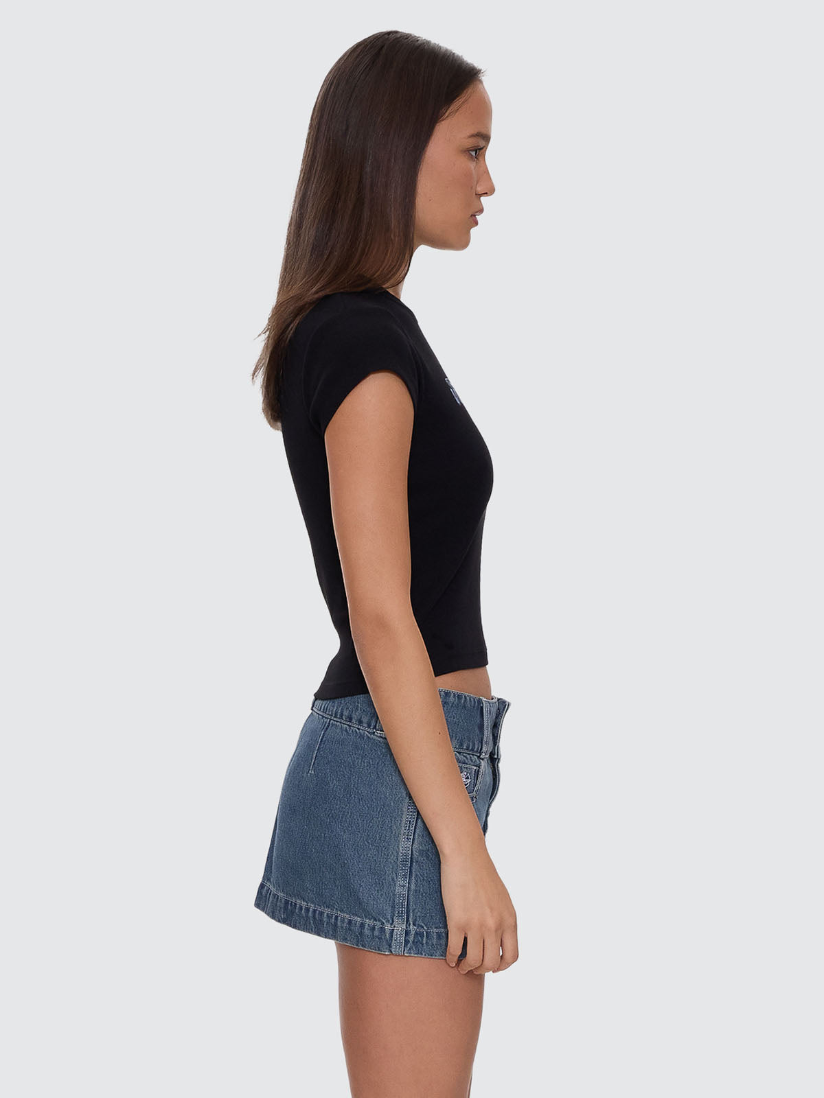 Shooting Cap Sleeve Tee - Black
