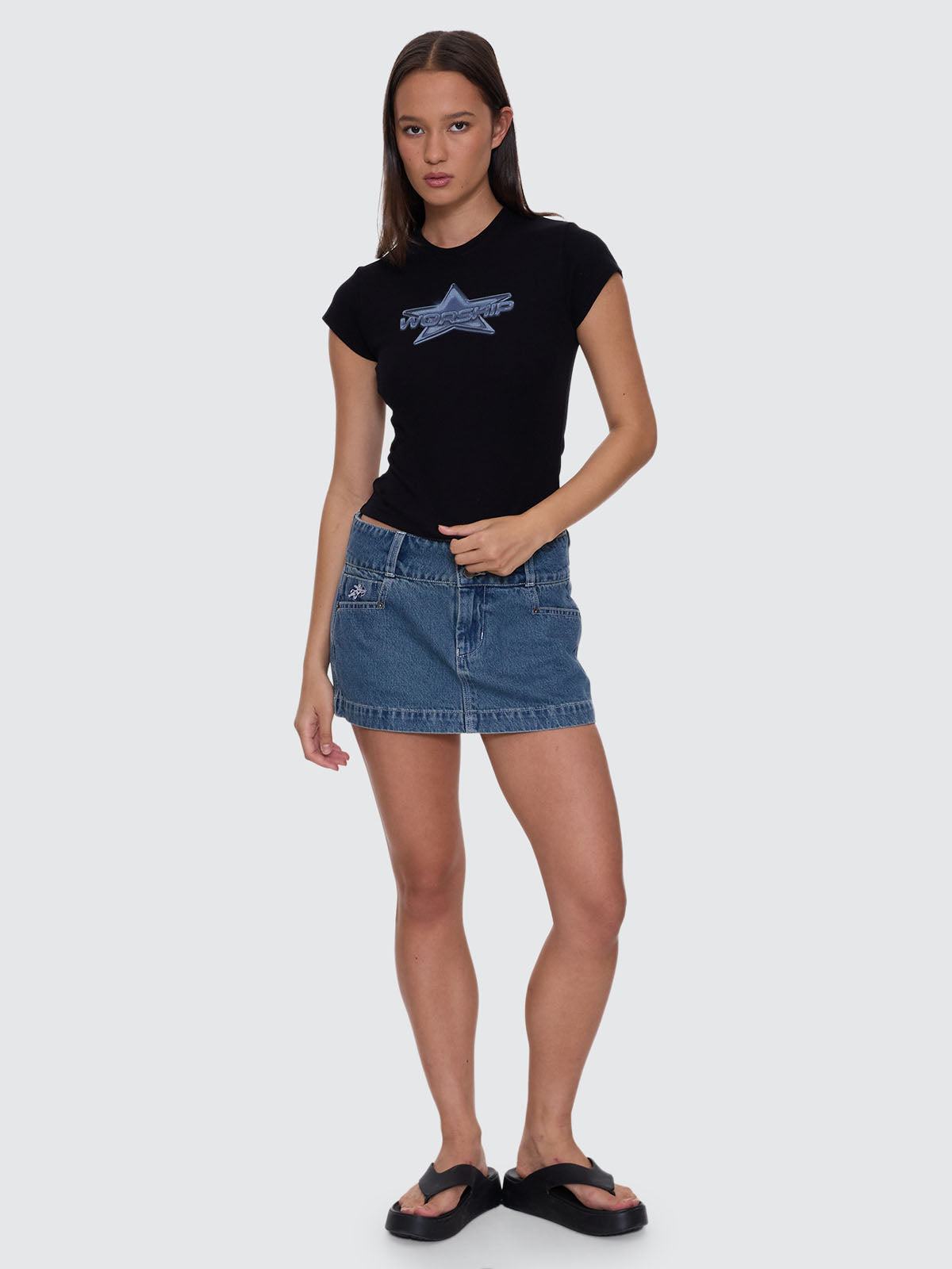 Shooting Cap Sleeve Tee - Black