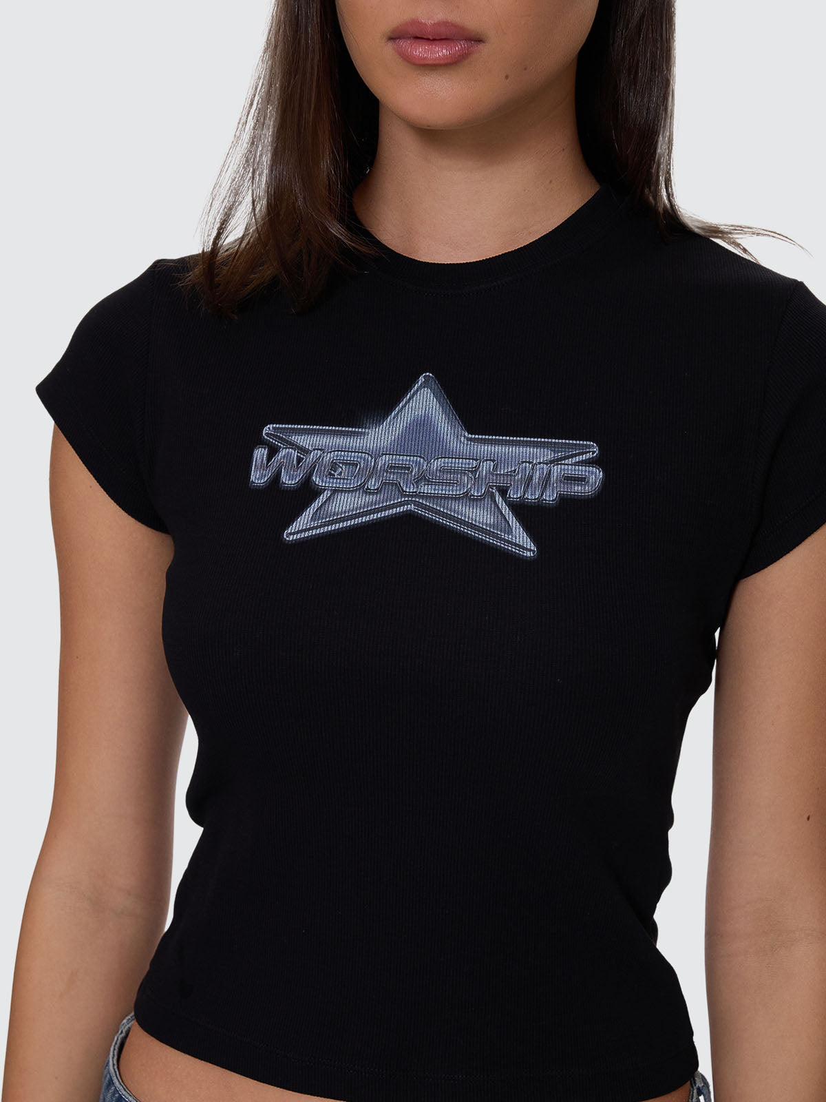 Shooting Cap Sleeve Tee - Black