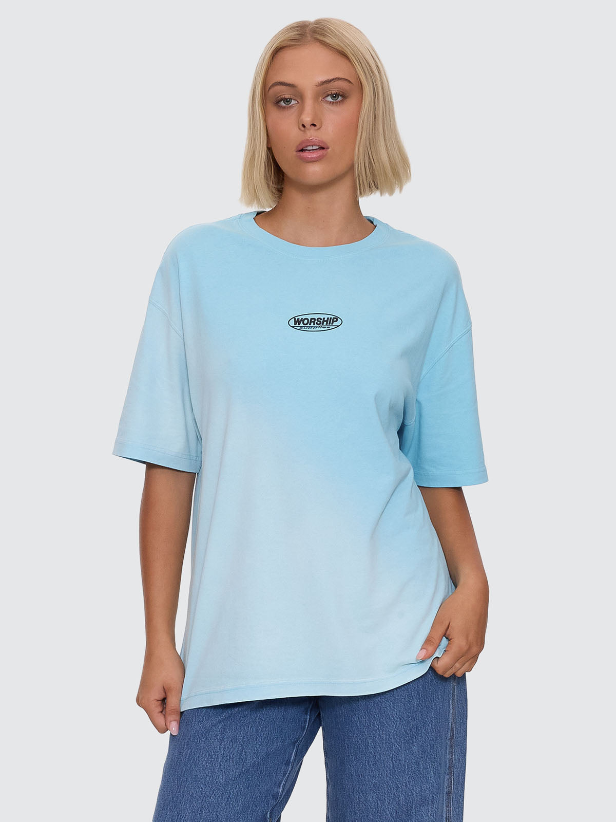 Fresh Air Relaxed Fit Tee - Blue Mint Fade