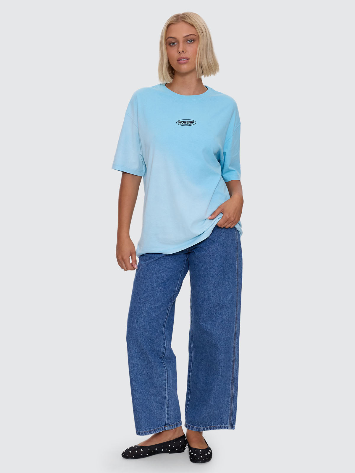 Fresh Air Relaxed Fit Tee - Blue Mint Fade