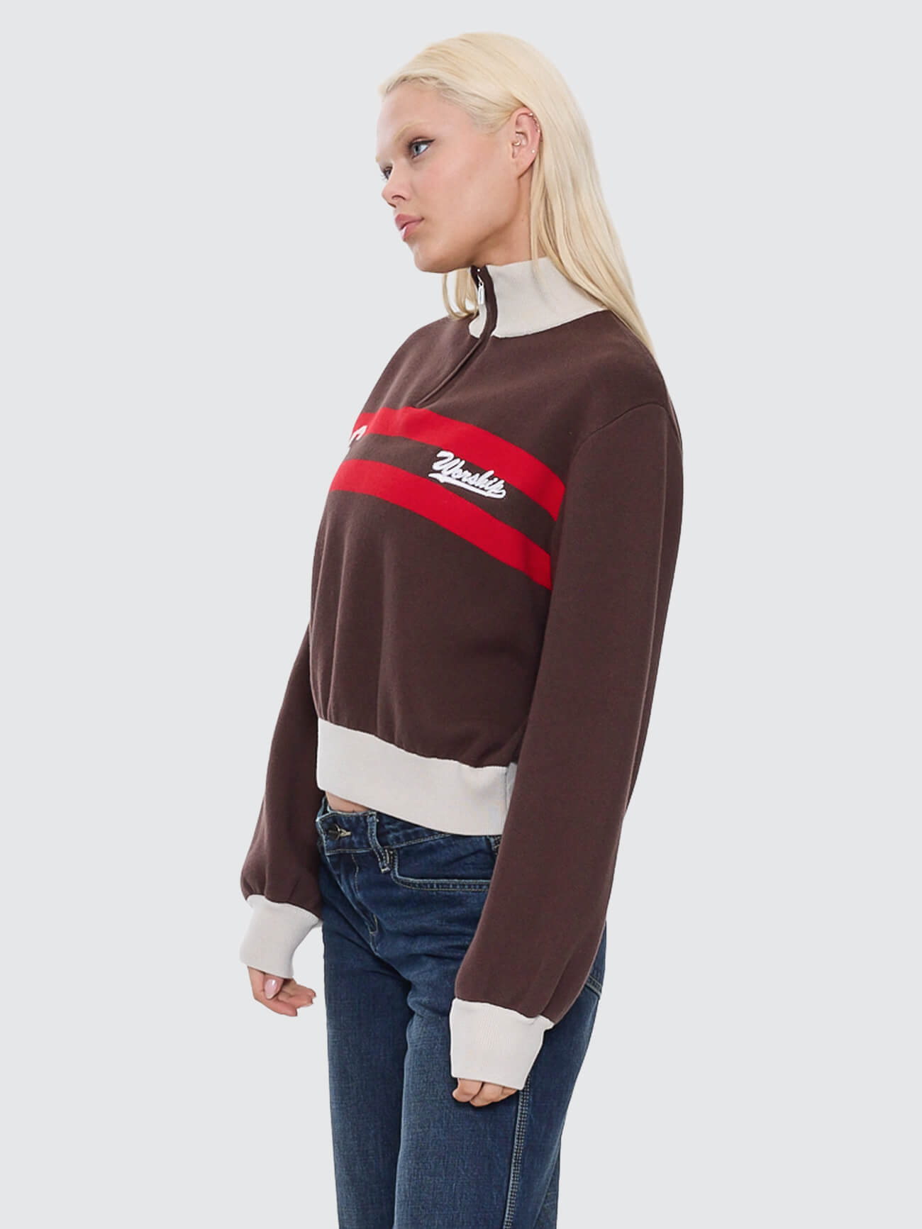 Major League Quarter Zip Knit - Chocolate