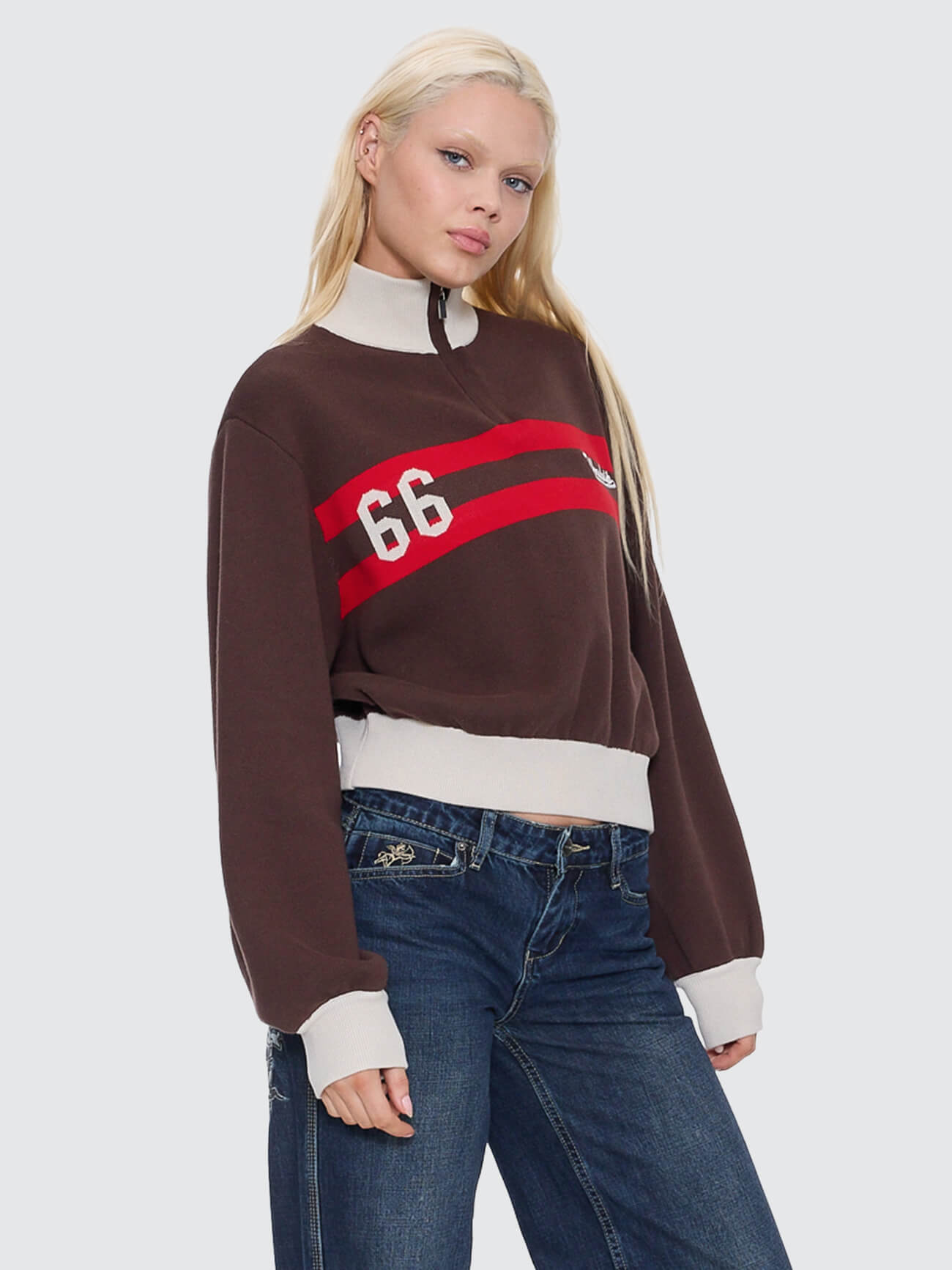 Major League Quarter Zip Knit - Chocolate