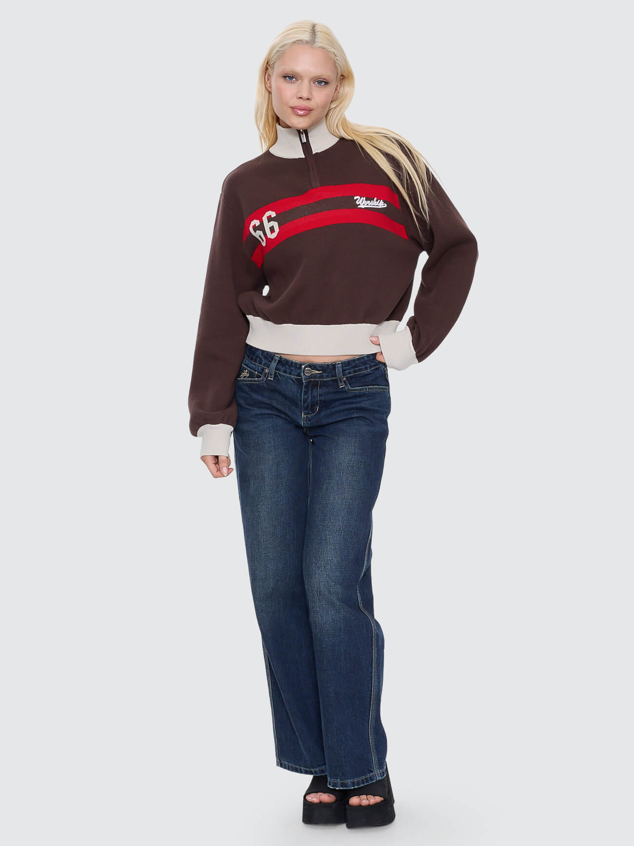 Major League Quarter Zip Knit - Chocolate