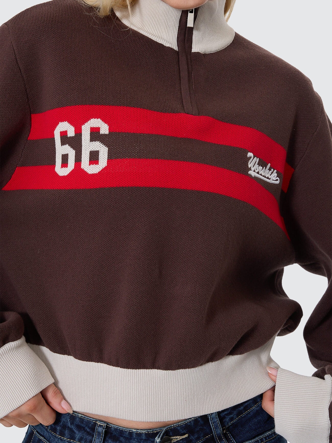 Major League Quarter Zip Knit - Chocolate