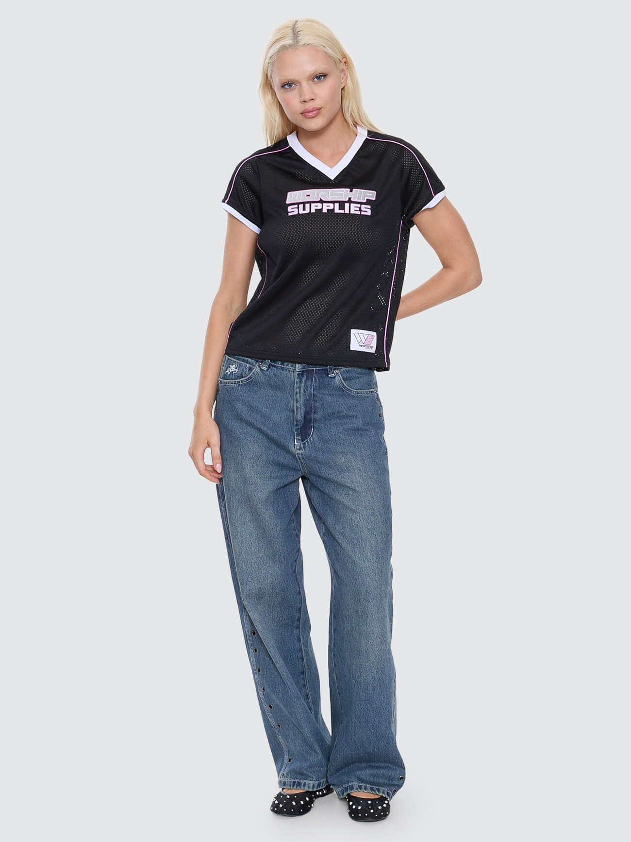Vortex Big Baggy Jean - Dirty Mid Blue
