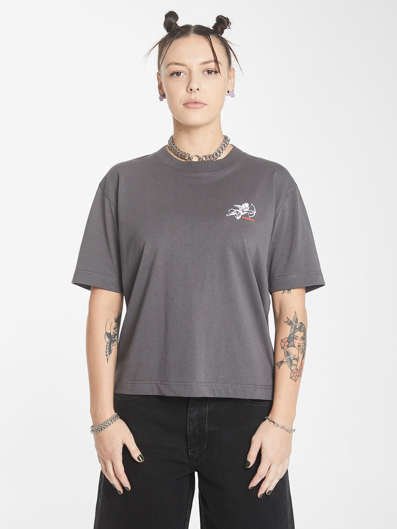 Cherub Regular Fit Tee - Worn Black 4