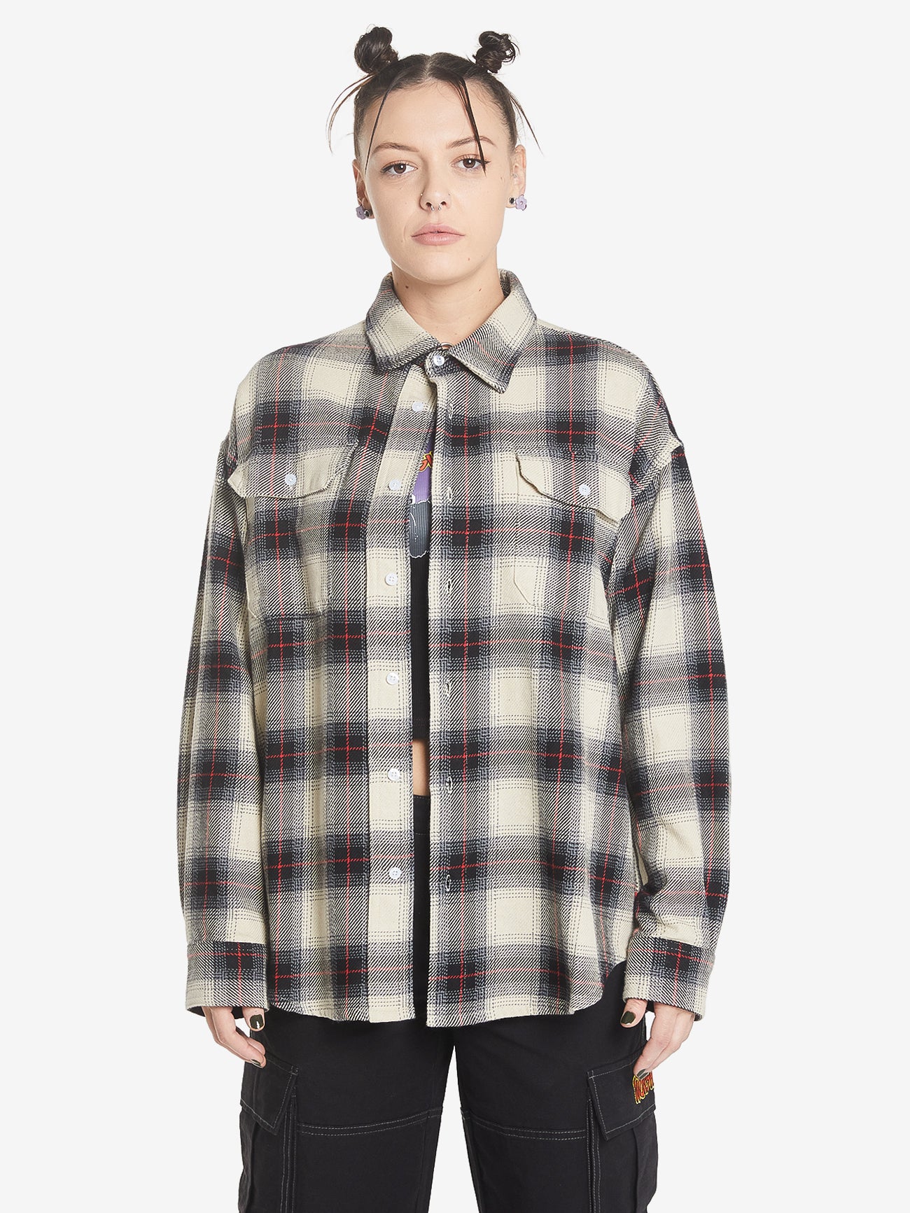 Gobbler Long Sleeve Flannel Shirt - Black 4