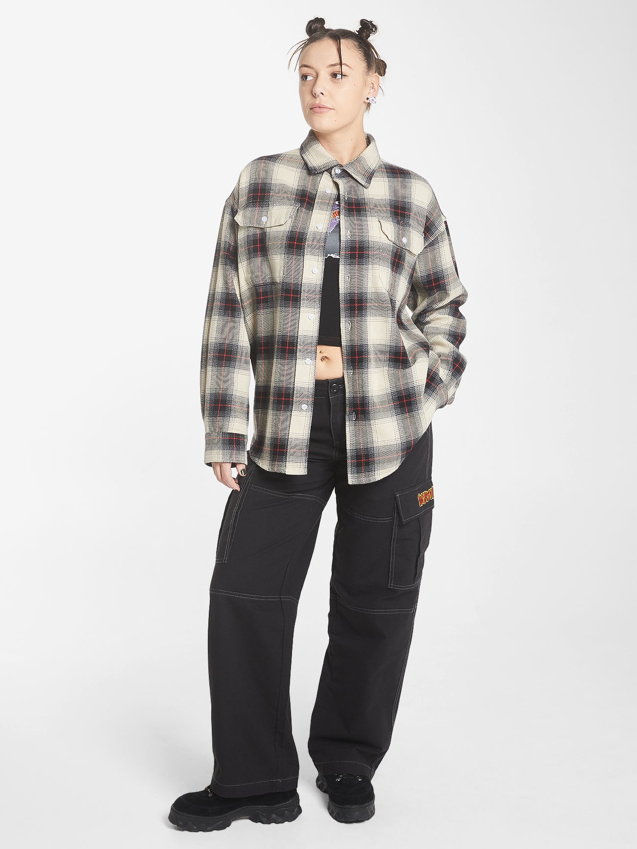 Gobbler Long Sleeve Flannel Shirt - Black 4