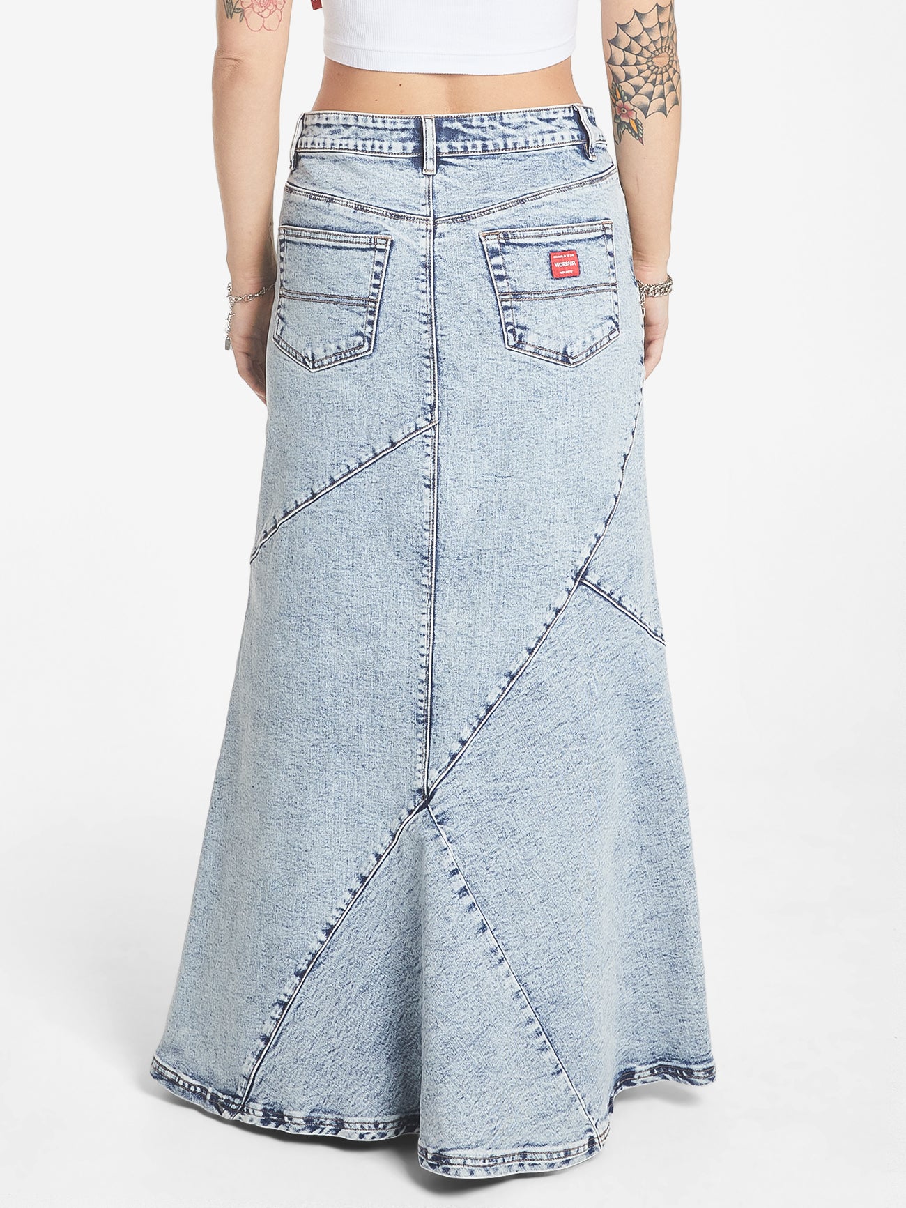 Crossroads Low Rise Denim Maxi Skirt - Acid Lightning 4