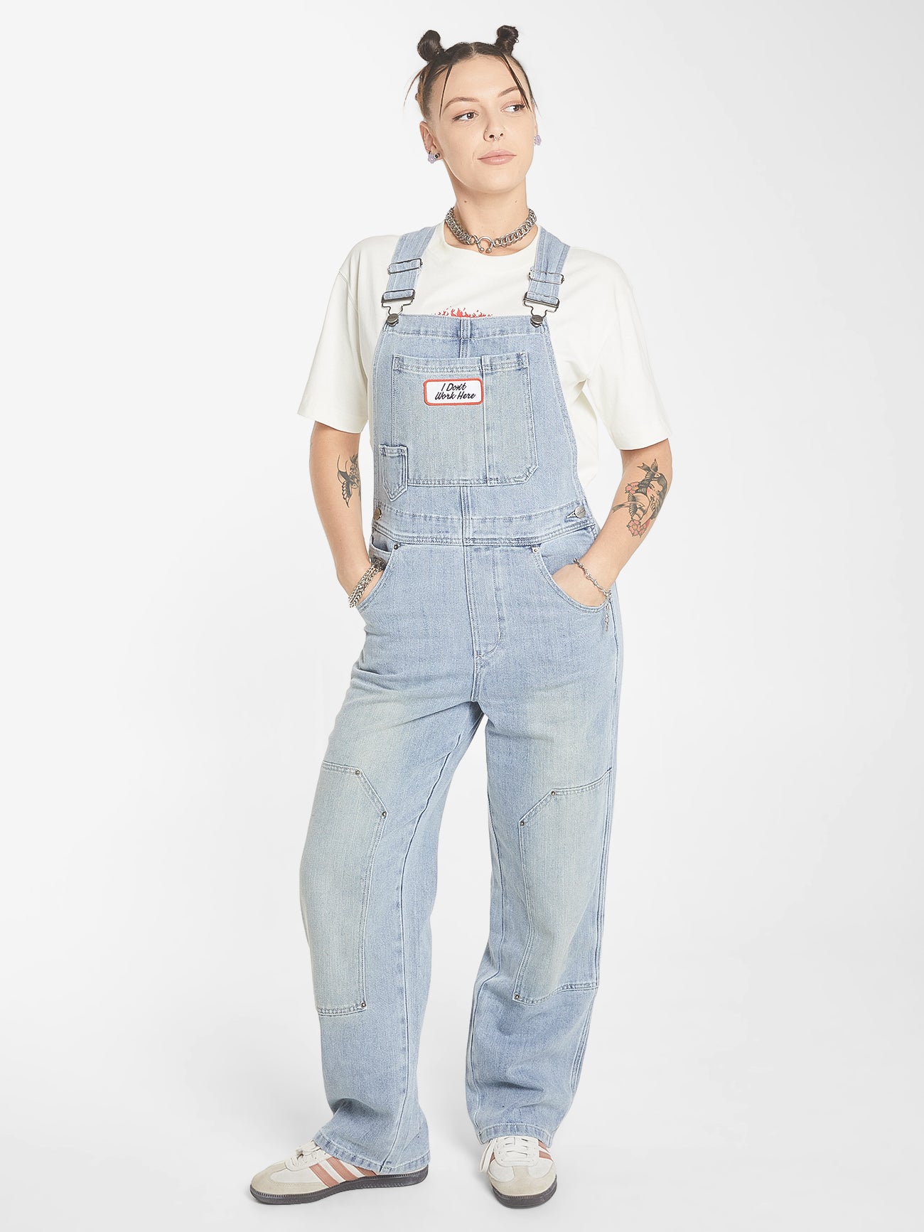 Double Knee Denim Overall - Dirty Trade Blue 4