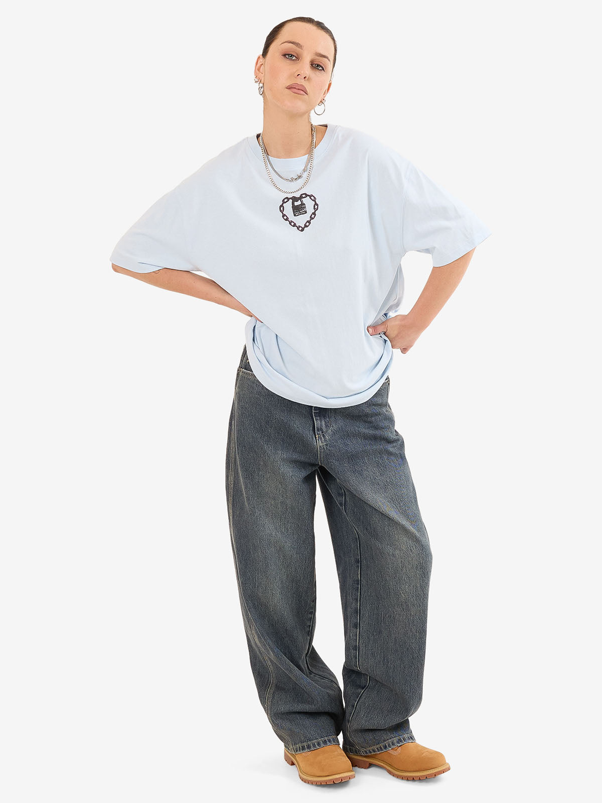 Heavy Heart Relaxed Fit Tee - Ice Melt