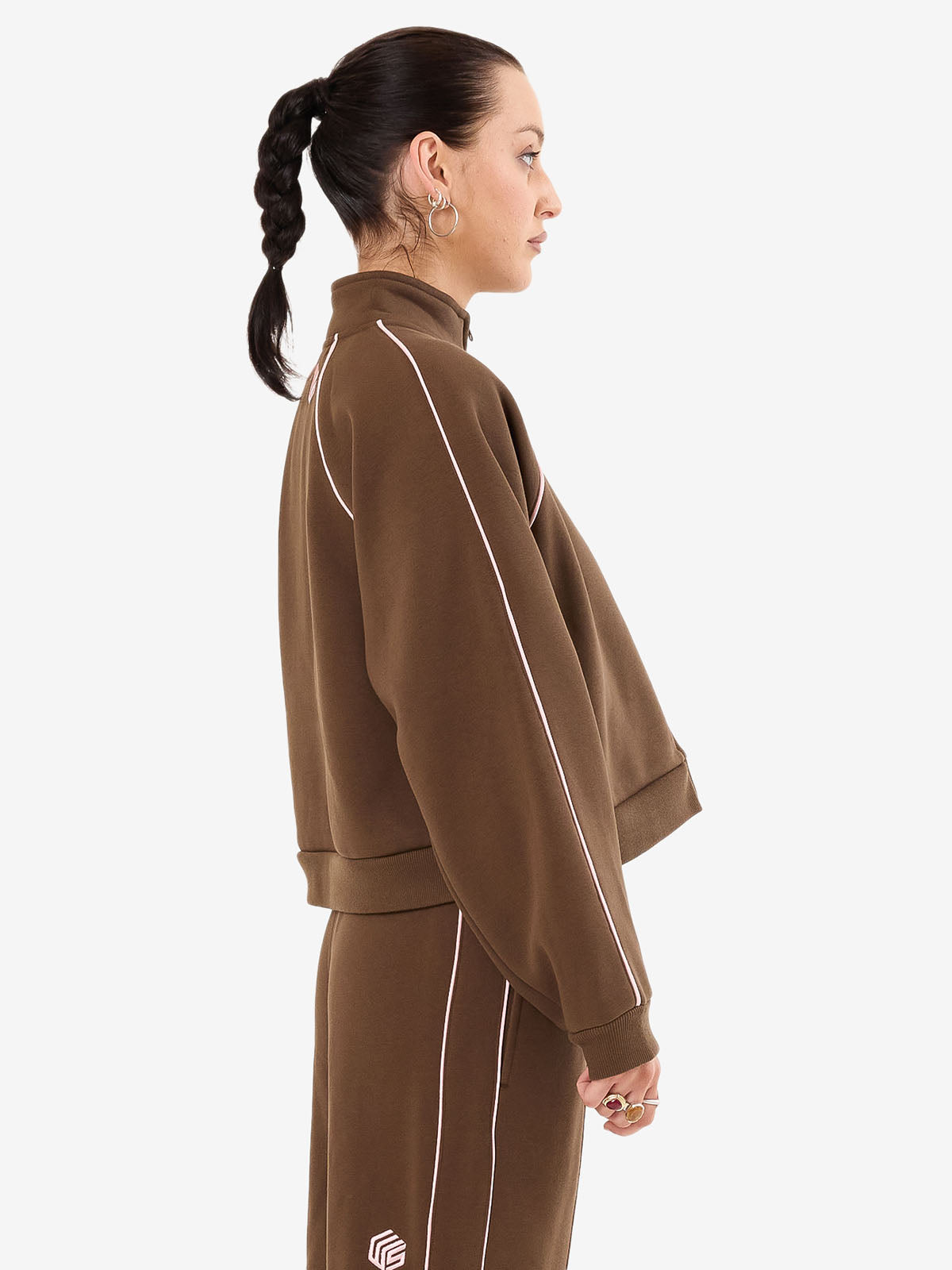 Punter Fleece Track Jacket - Chocolate