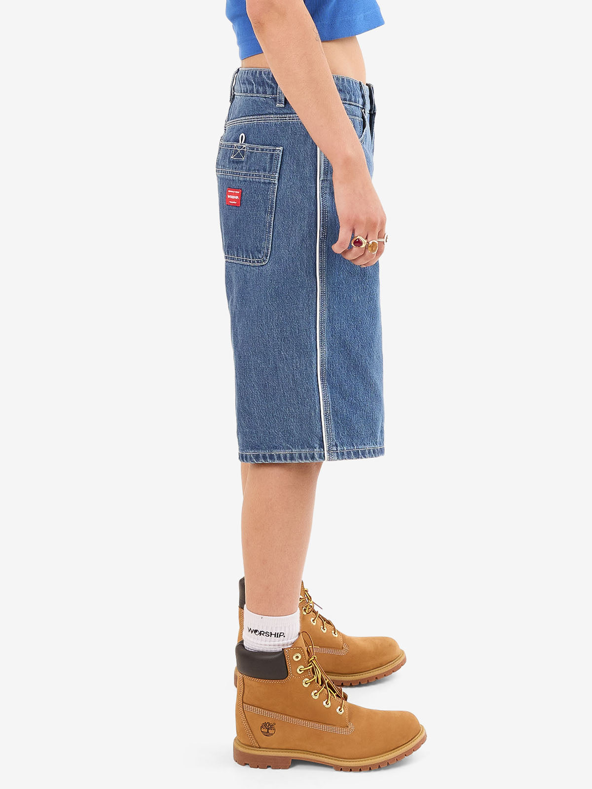 Kick Off Big Baggy Short - Steady Mid Blue
