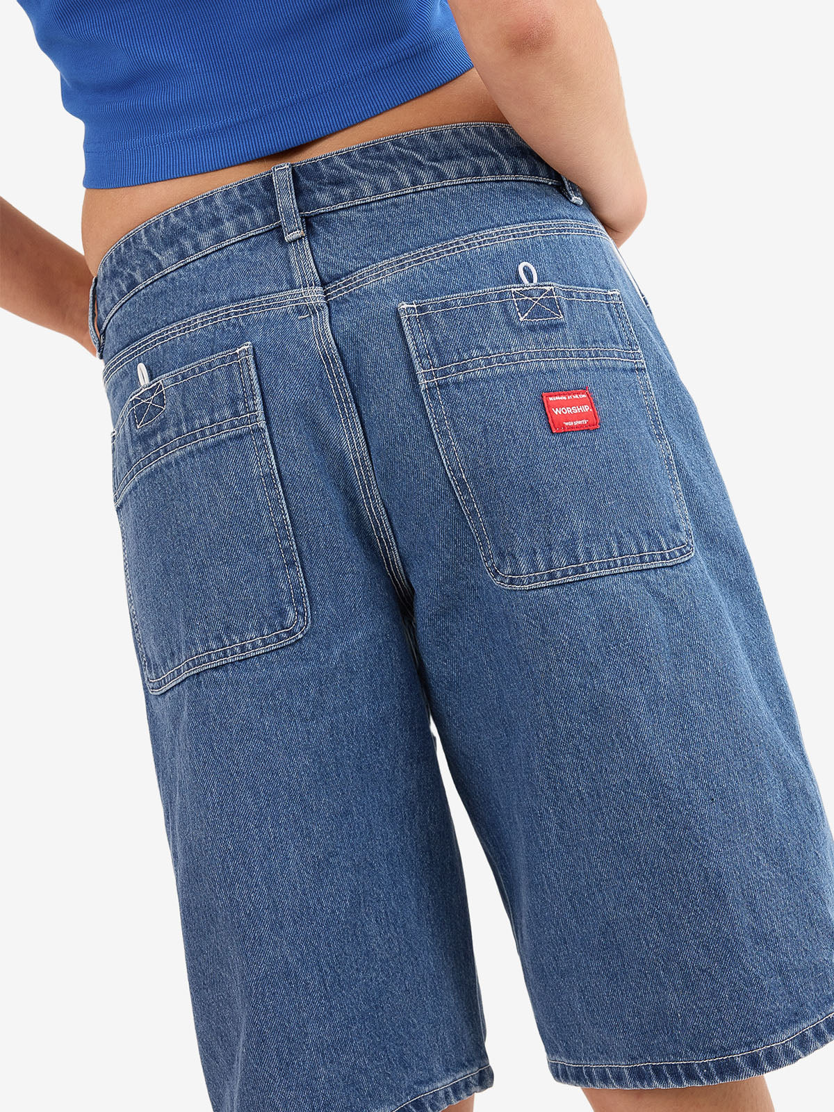 Kick Off Big Baggy Short - Steady Mid Blue