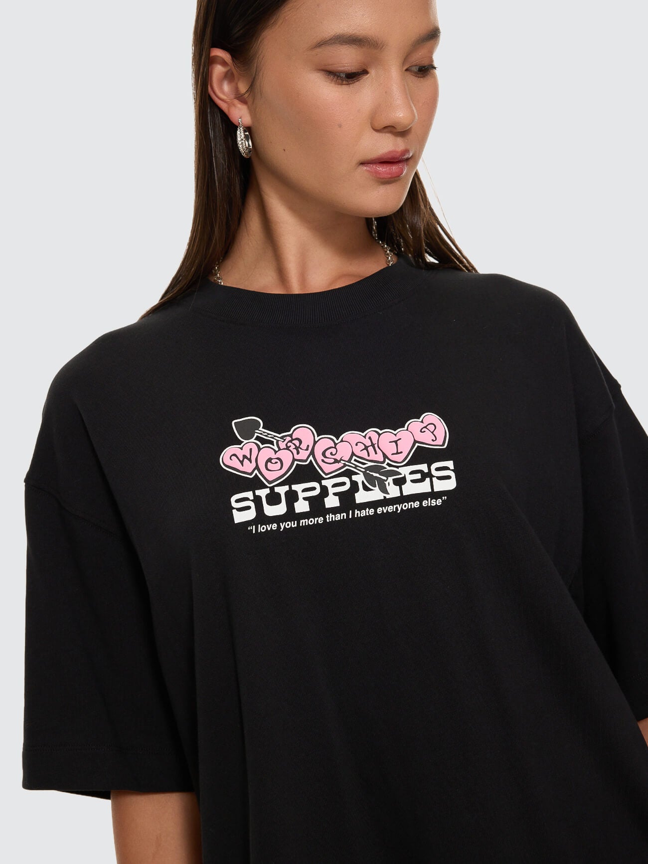 Tainted Love Oversized Fit Tee - Black 4